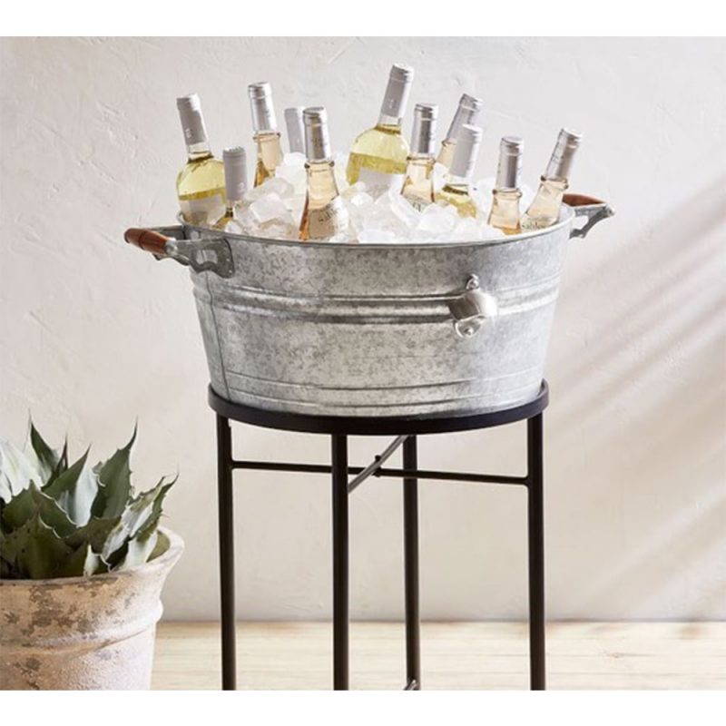 Galvanized Beverage Tub with Stand Trailer Events