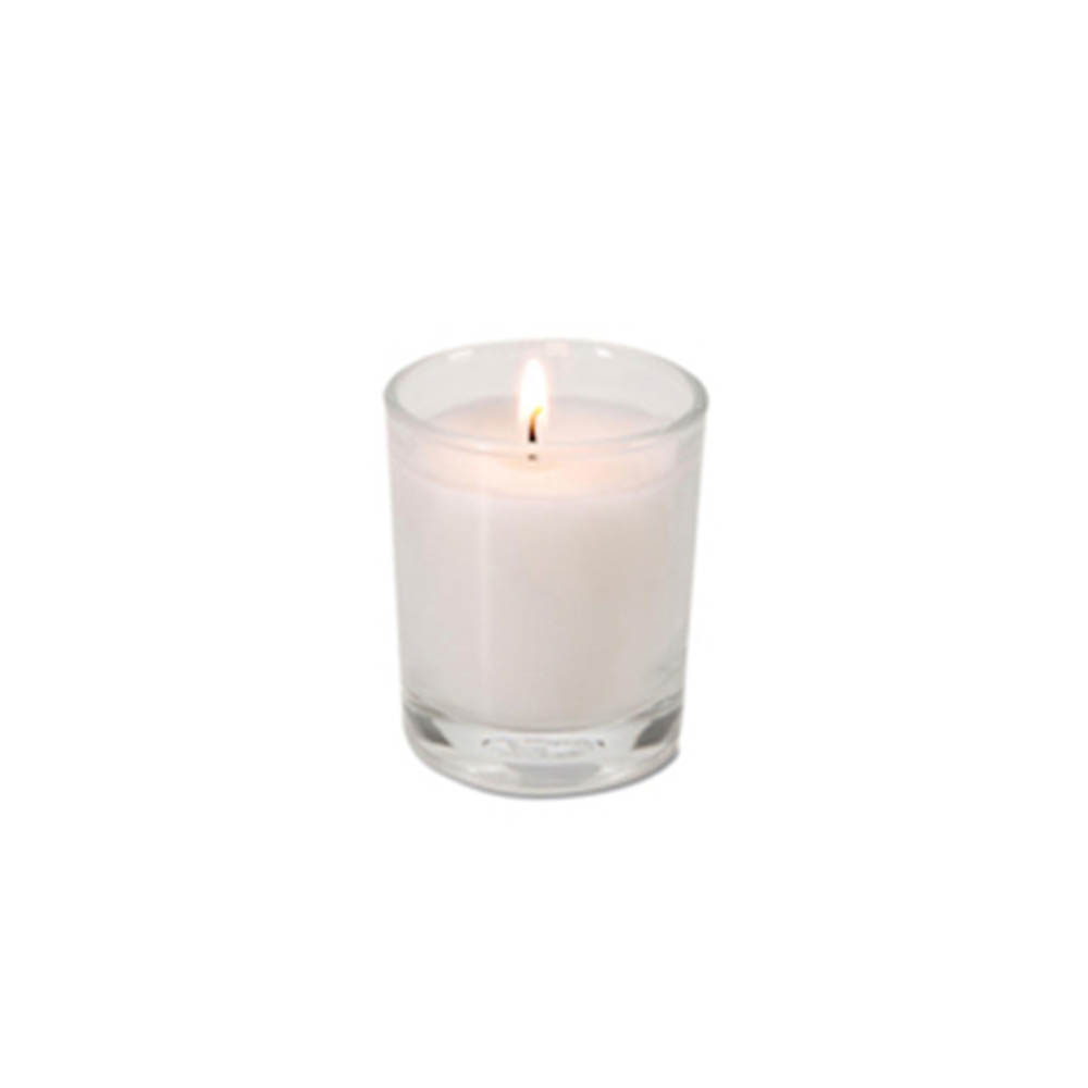 White Votive Candle in Clear Holder - Trailer Events