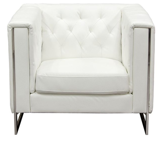 White Leather Accent Chair Trailer Events
